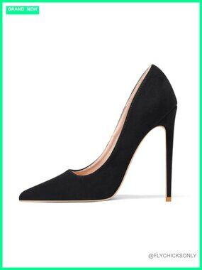 Pointed Toe Stiletto Heels 4.7 Inch Faux Suede Pumps